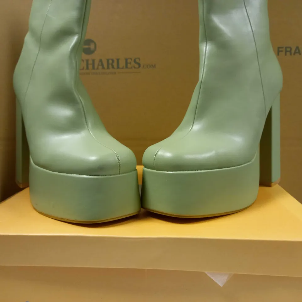 KOI SAGE PLATFORM HEELED ANKLE BOOTS - SIZE 6