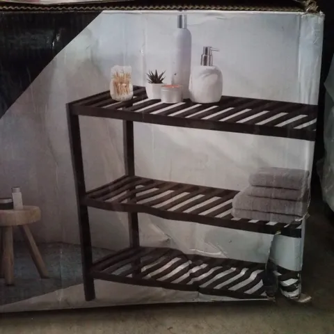 BOXED KEPLIN 3 TIER BAMBOO SHOE RACK - BLACK