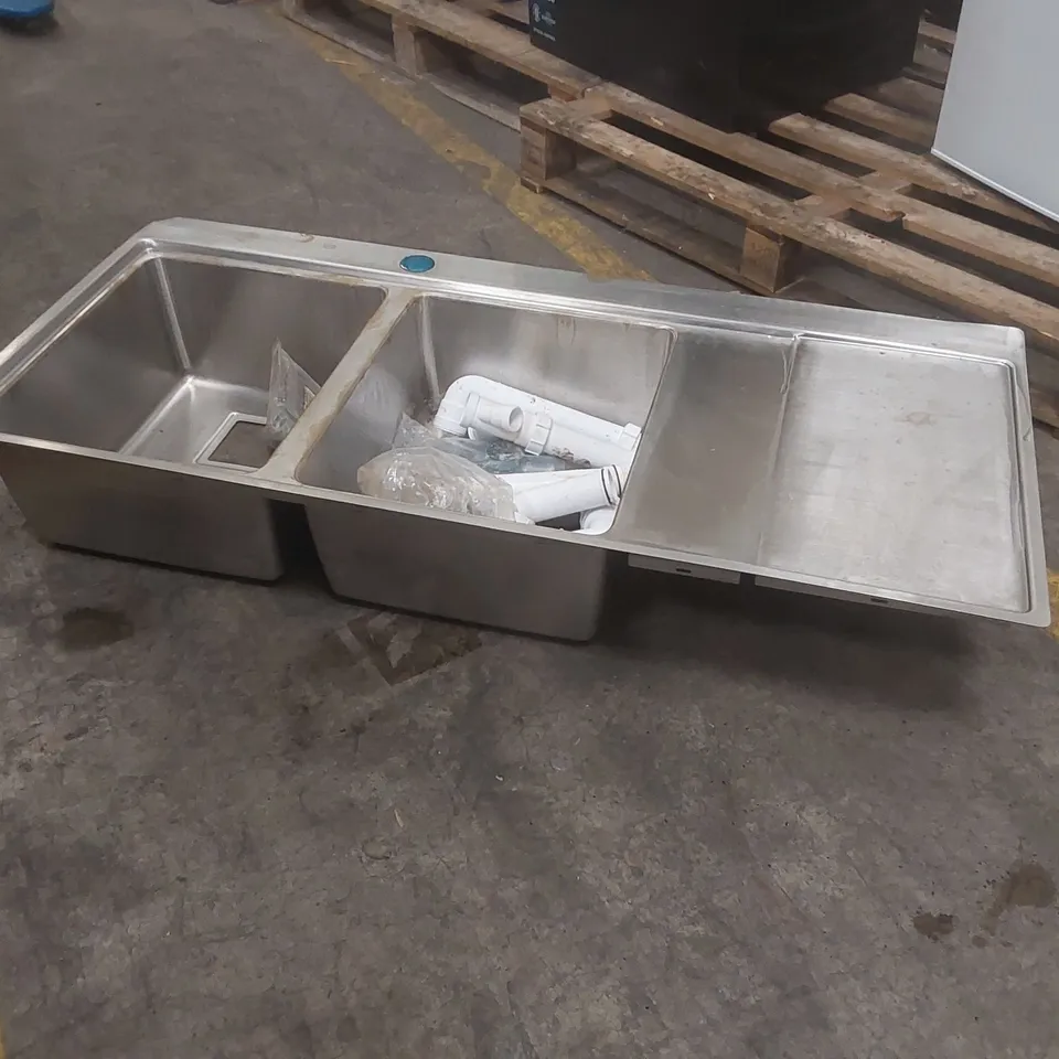 COMMERCIAL STAINLESS STEEL DOUBLE BOWL SINK BASIN