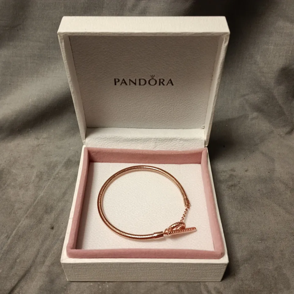 PANDORA ROSE GOLD KNOT BRACELET IN BOX