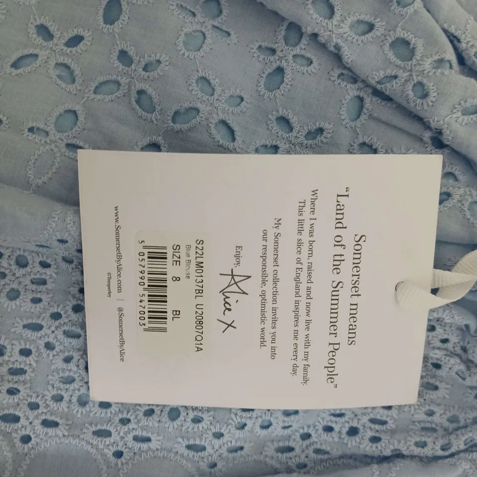 SOMERSET ALICE TEMPERLEY BLUE BLOUSE SIZE 8