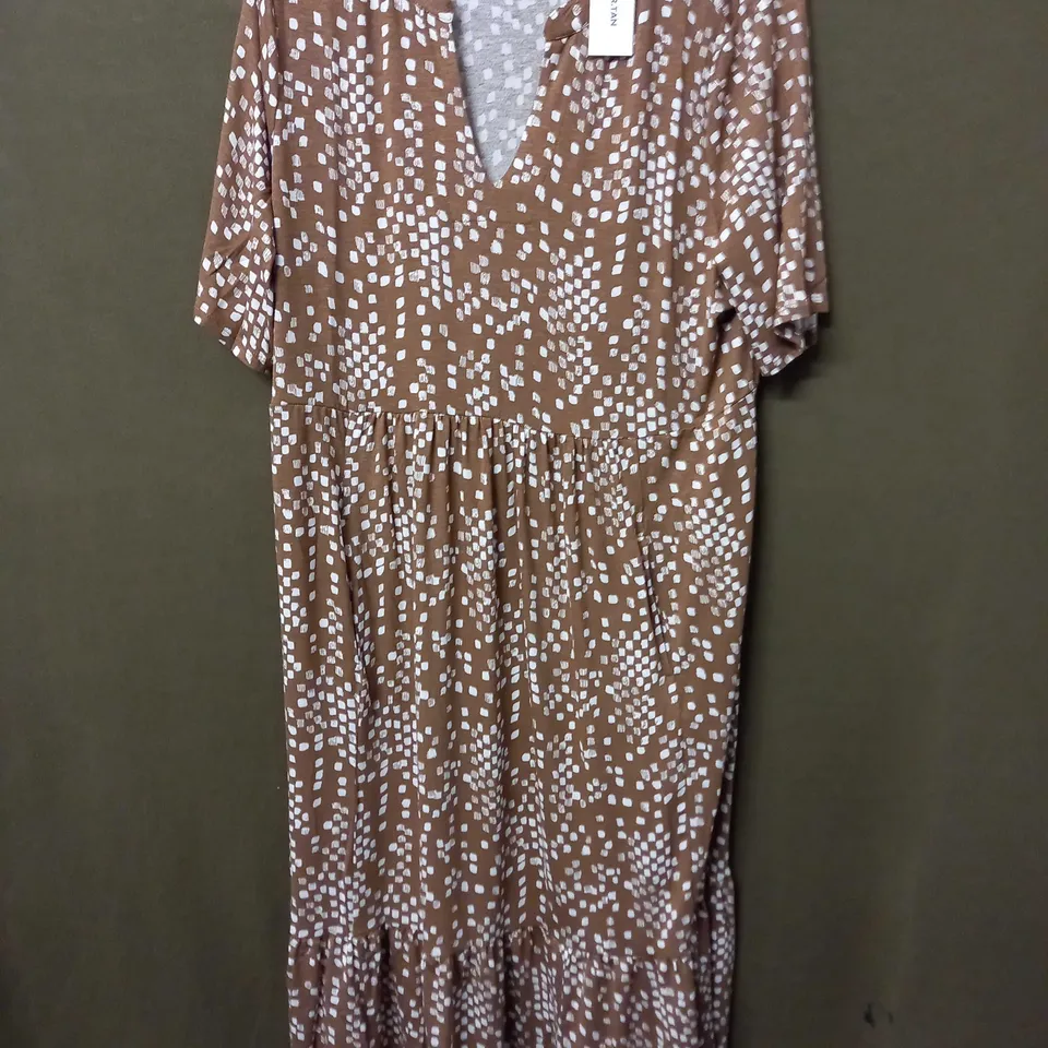 MAISON DE NIMES MAXI DRESS POKEDOT TAN - LARGE