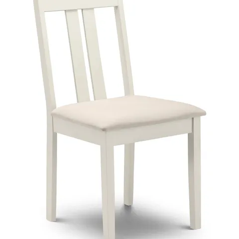BOXED SET OF 2 JULIAN BOWEN RUFFORD DINING CHAIRS - IVORY (1 BOX)