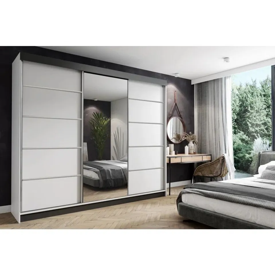 BOXED AMEIL 2 DOOR SOLID AND MANUFACTURED WOOD WARDROBE (4 BOXES)