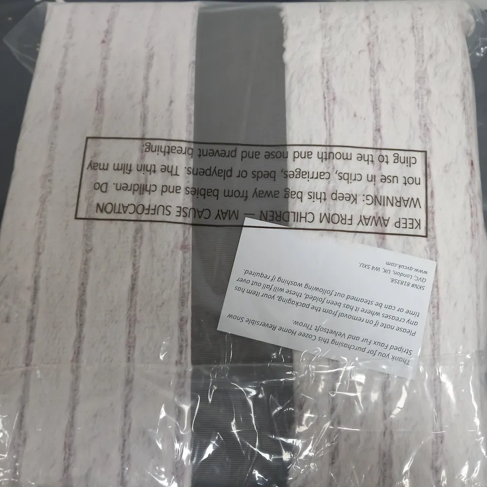 BOXED COZEE HOME REVERSIBLE SNOW FAUX FUR AND VELVETSOFT THROW