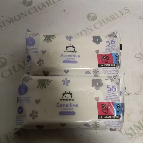 LOT OF 9 X 56 MAMA BEAR SENSITIVE UNSCENTED BABY WIPES