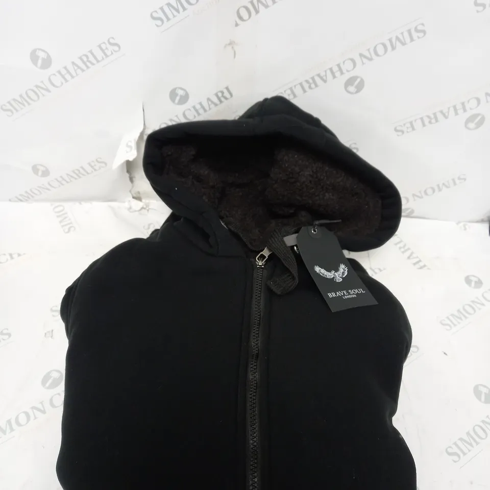 BRAVESOUL SHEERLING FUR HOODIE - SIZE L