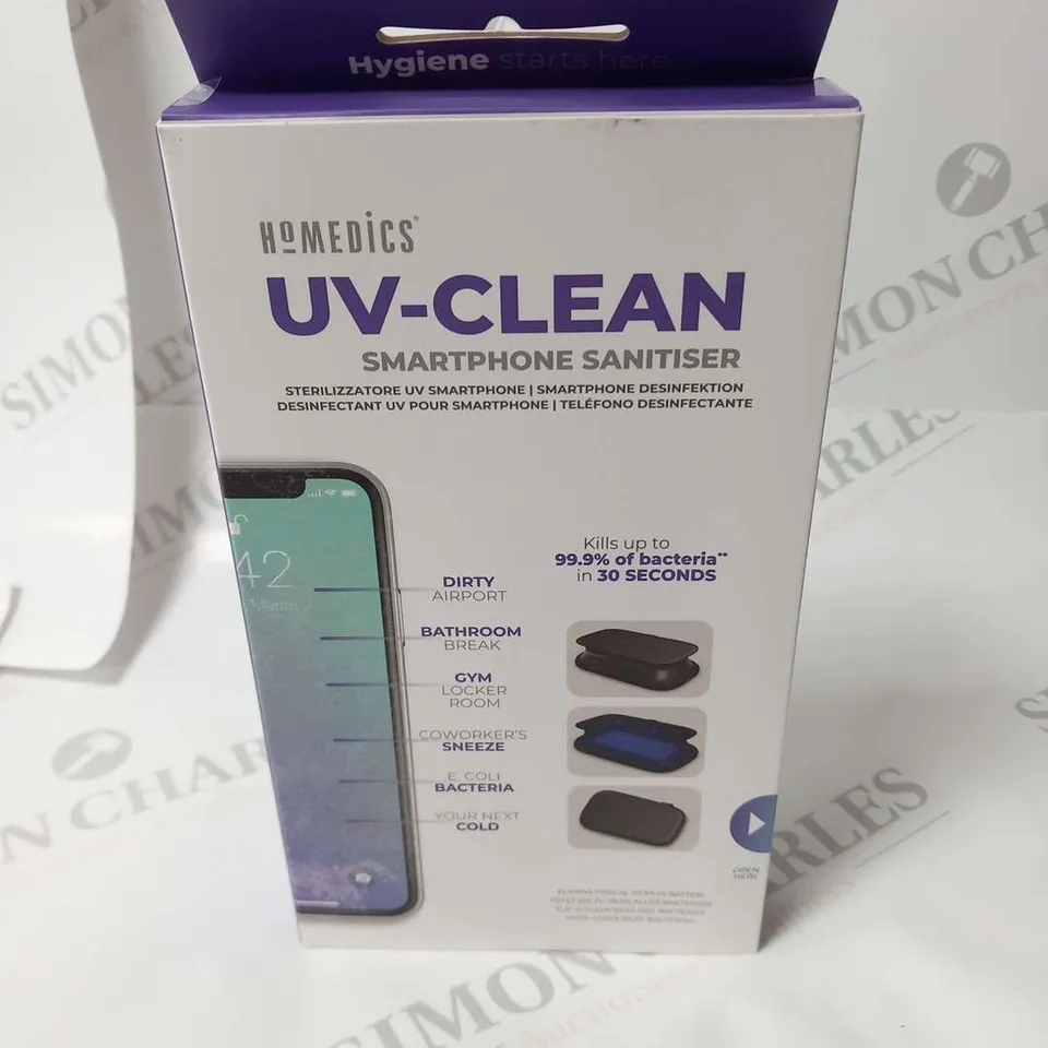 BOX OF 4 HOMEDICS UV-CLEAN PORTABLE SMARTPHONE SANITISERS