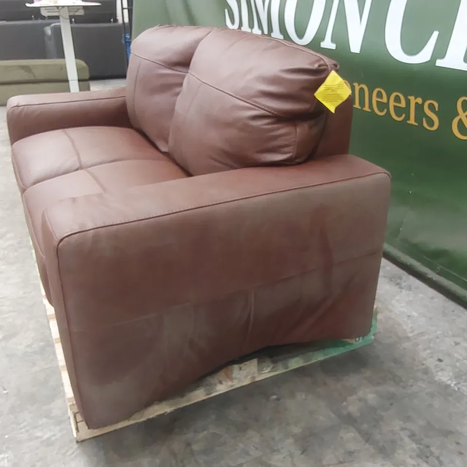 HAMPSHIRE 2 SEATER PREMIUM LEATHER SOFA - VINTAGE TAN RRP £999