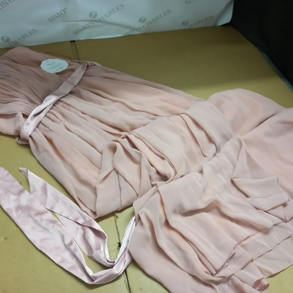 LITTLE MISTRESSBRIDESMAID MULTIWAY CHIFFON SHOULDER DRESS IN DUSTY ROSE - UK 12