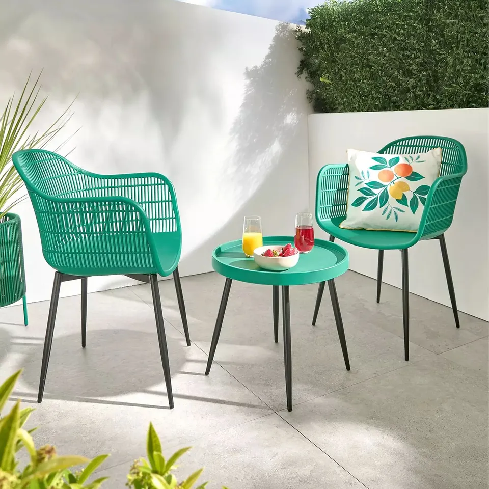 HOME PORTO BISTRO SET IN GREEN - COLLECTION ONLY
