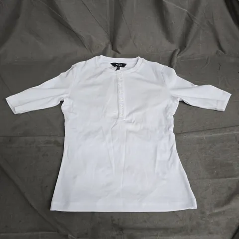 ME+EM WHITE RIBBED KNIT LONG-SLEEVE HENLEY TOP (CHILDREN)