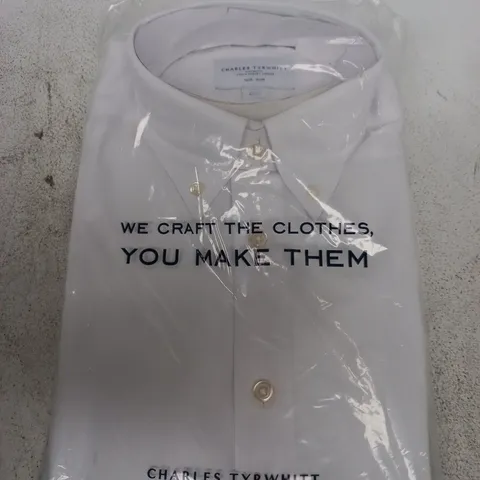 CHARLES TYRWHITT WHITE NON-IRON SLIM FIT SHIRT – UK 16 NECK, 34IN SLEEVE
