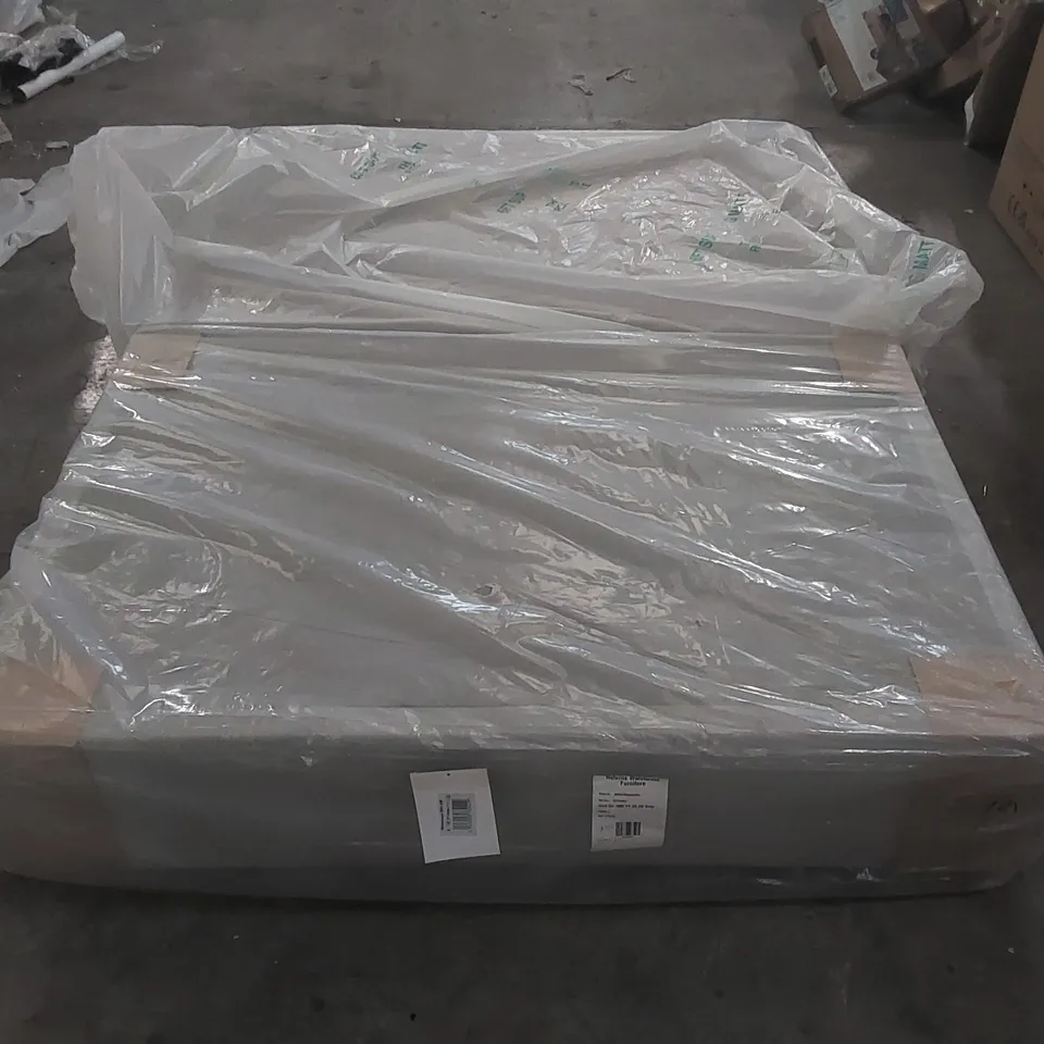 BAGGED 5FT KING SIZE 4 DRAWER DIVAN BASE - LIGHT GREY FABRIC (2 ITEMS)