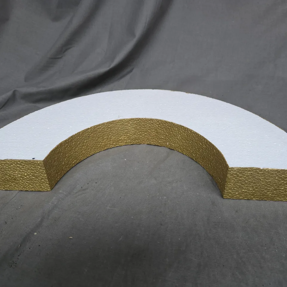 BOX OF APPROXIMATELY 20 GOLD EDGE POLYSTYRENE SEMI-CIRCLES - COLLECTION ONLY