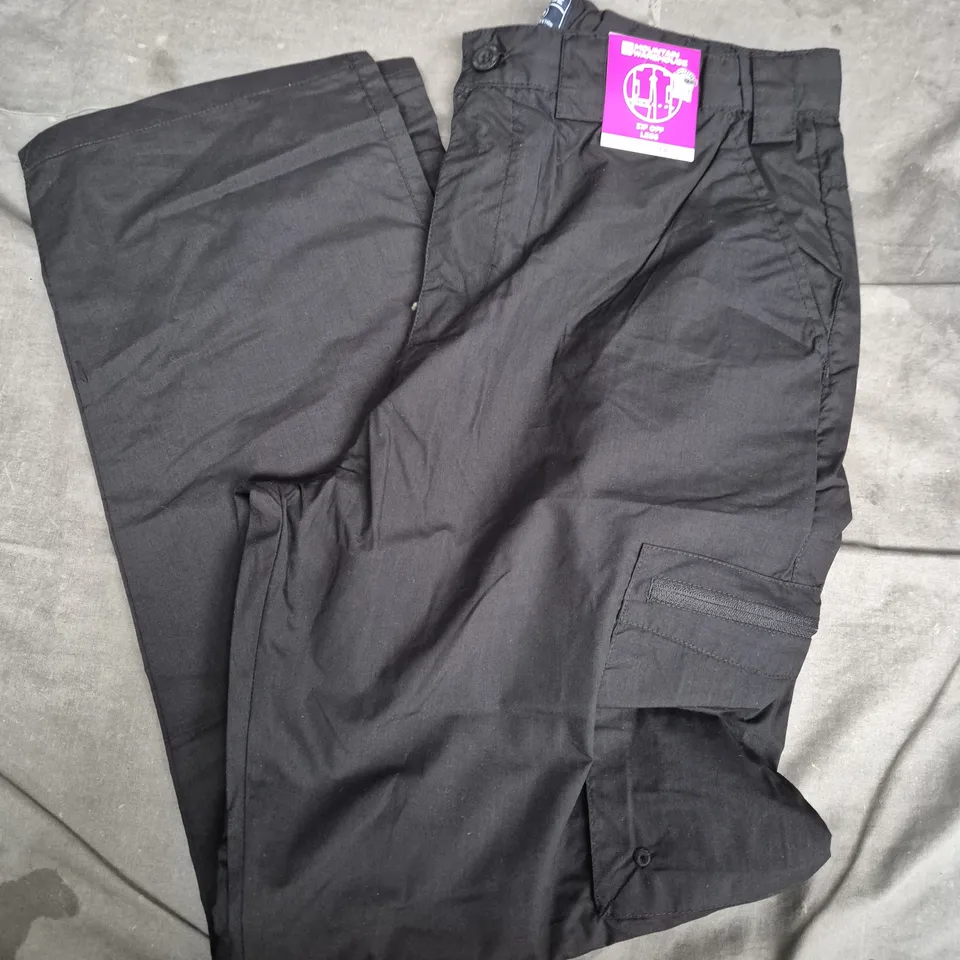 MOUNTAIN WAREHOUSE ZIP-OFF PANTS, BLACK – MEN'S CARGO TROUSERS, UK 34S (EU 50S, US 34S), WAIST 34, INSEAM 30