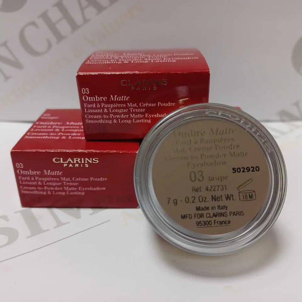 LOT OF 4 CLARINS OMBRE MATTE CREAM EYESHADOWS - #03 TAUPE