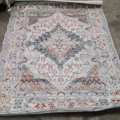 MACHINE WOVEN BLUE/BROWN/GREY INDOOR RUG 160×213CM 