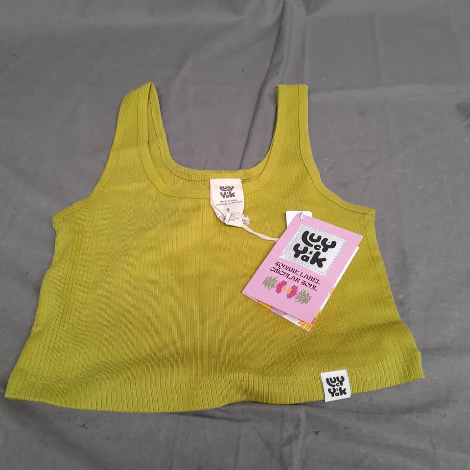 LUCY & YAK GREEN CROP TOP - SMALL