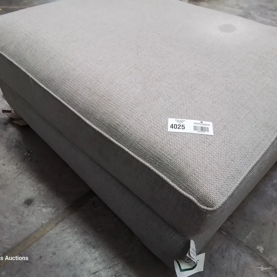 QUALITY BRITISH DESIGNER LOUNGE Co. LARGE RECTANGULAR FOOTSTOOL GREY FABRIC 