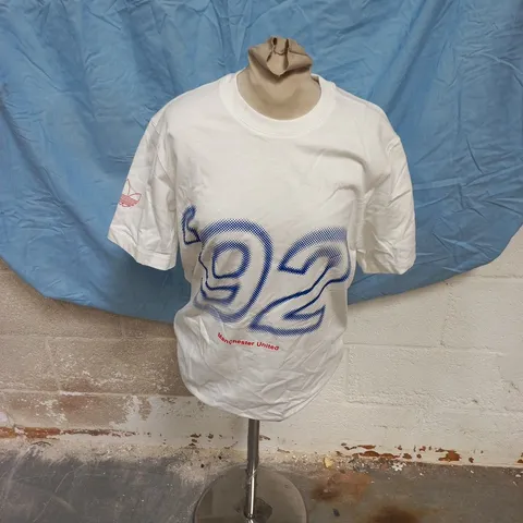 ADIDAS MUFC TEE 92 MANCHESTER UNITED WHITE T-SHIRT UK XS