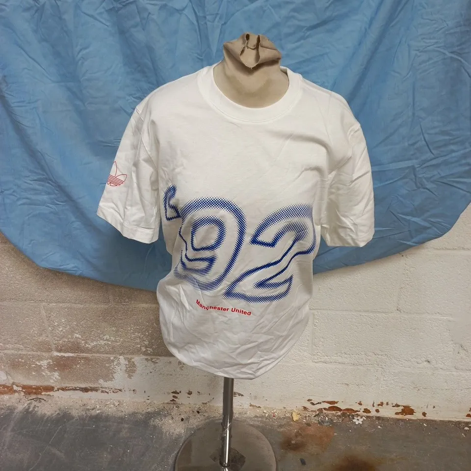 ADIDAS MUFC TEE 92 MANCHESTER UNITED WHITE T-SHIRT UK XS