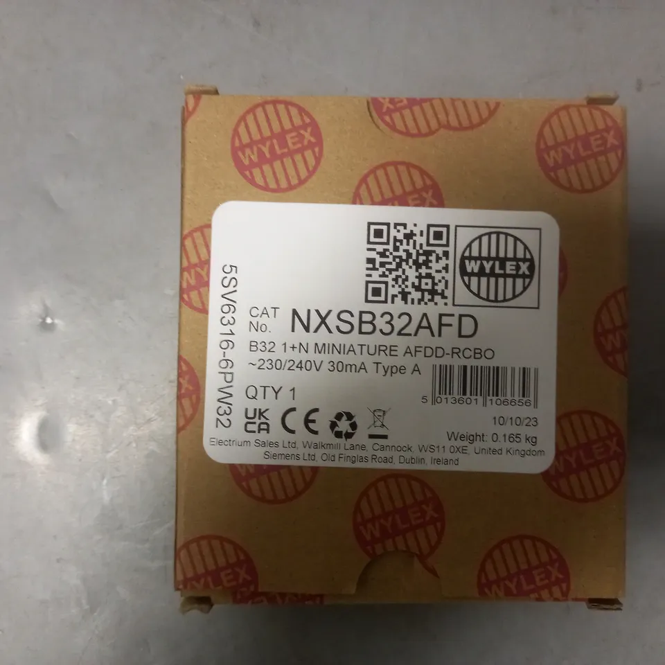 BOXED WYLEX NXSB32AFD B32 1+N MINIATURE TYPE A AFDD-RCBO SINGLE MODULE ARC FAULT DEVICE