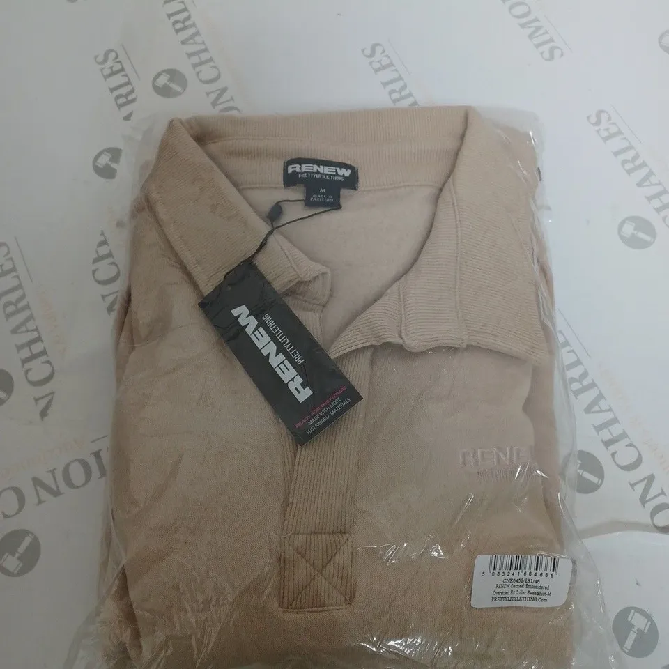 RENEW OVERSIZED FIT COLLAR SWEATSHIRT SIZE M