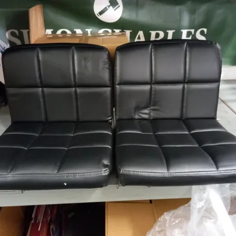 LOT OF 2 BLACK FAUX LEATHER BAR STOOLS / COLLECTION ONLY