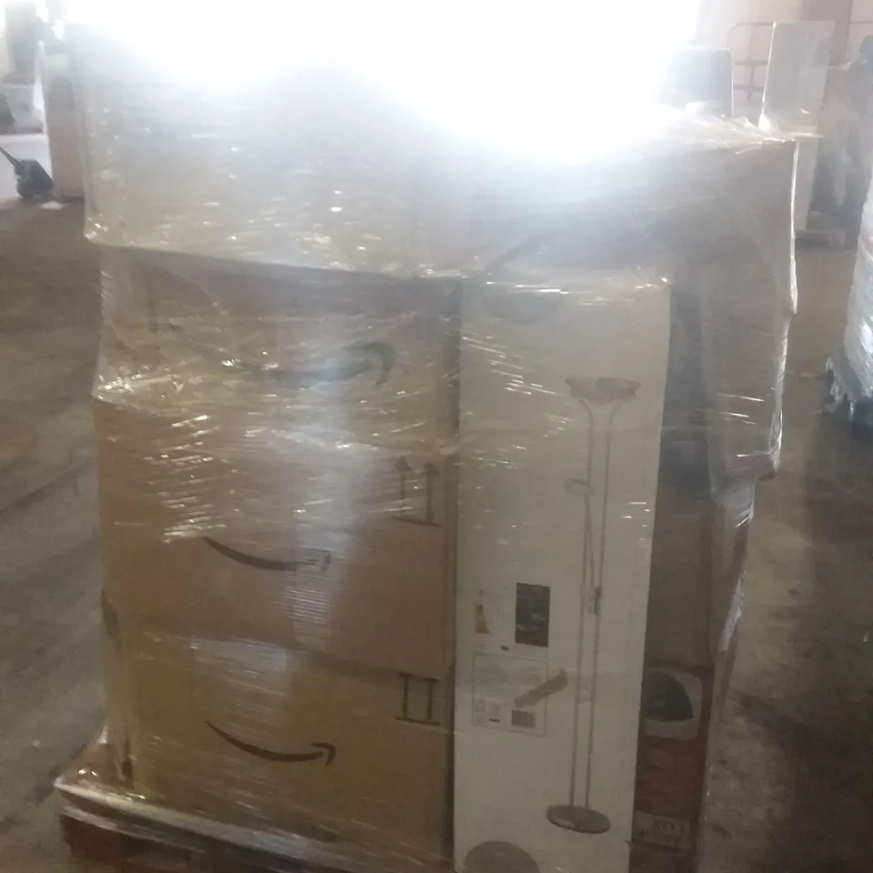 PALLET OF ASSORTED ELECTRICAL ITEMS INCLUDING DUAL FIT COOKER, AIR FRYER, CORDLESS LAWN MOWER, FLOOR LAMP, ELECTRIC WATER HEATER