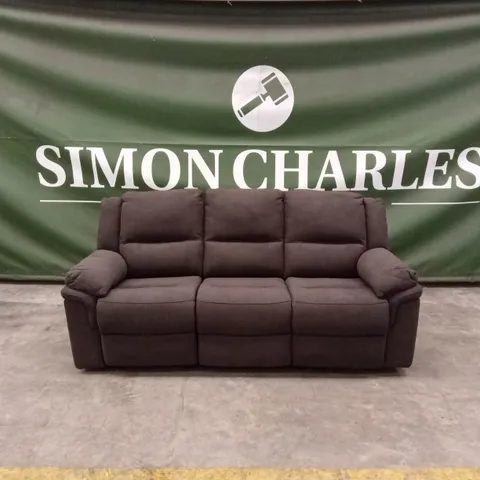 ALBION FABRIC 3 SEATER HIGH BACK MANUAL RECLINER SOFA - CHARCOAL