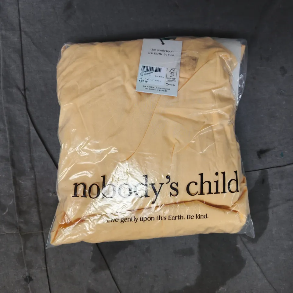 BAGGED NOBODY'S CHILD BELA MIDI DRESS IN YELLOW SIZE UK 8