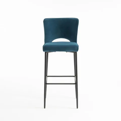 BOXED LILY BLUE VELVET BARSTOOL (1 BOX)