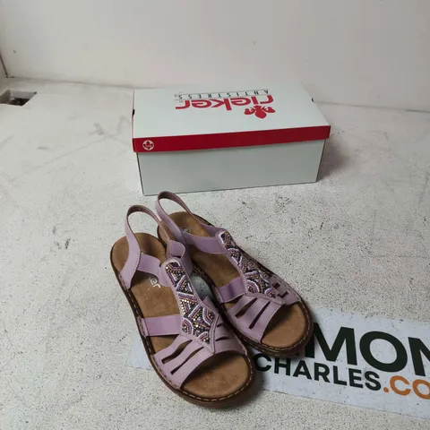 RIEKER WOMEN'S SANDALS β LILAC BEADED STRAPS (EU 39)