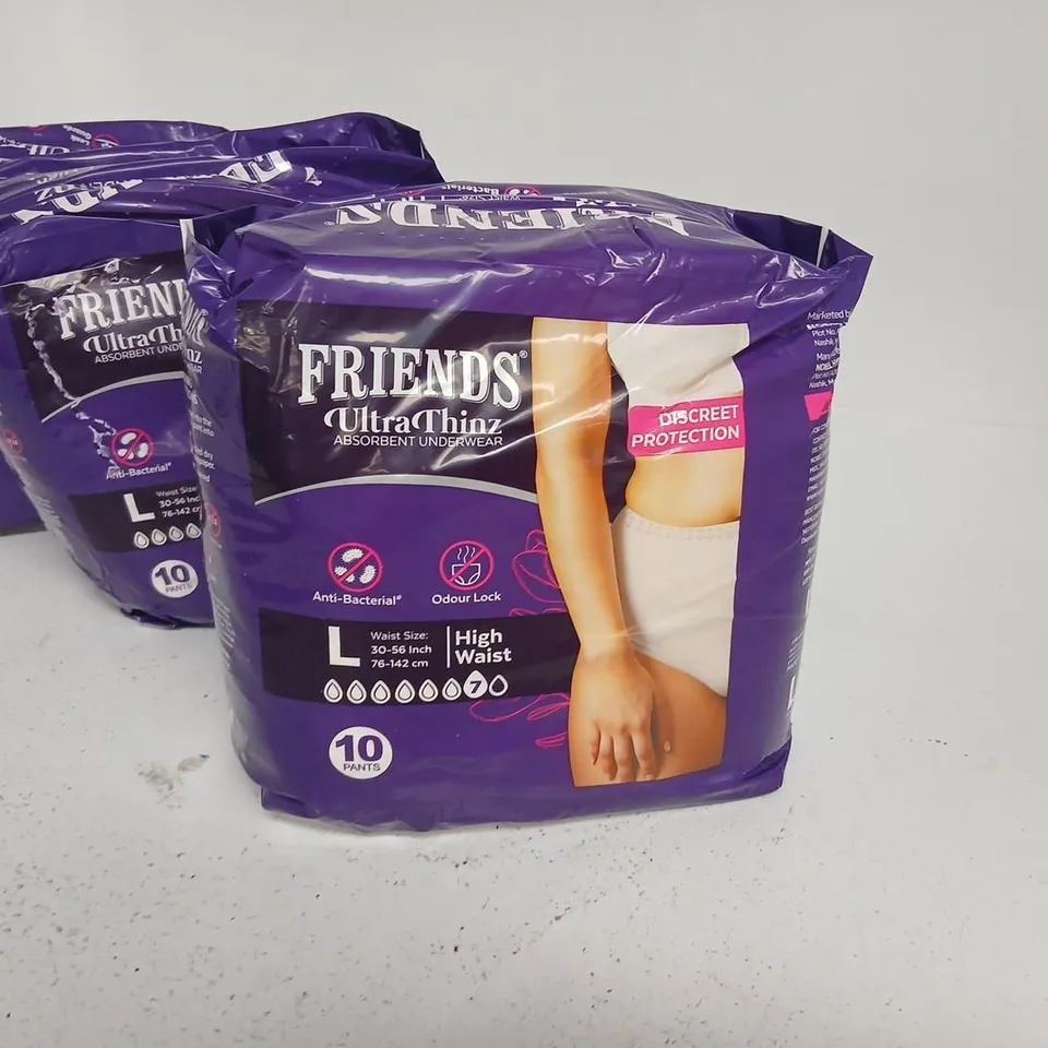 FRIENDS ULTRATHINZ ABSORBENT UNDERWEAR – WOMEN'S LARGE (L), 3 PACKS
