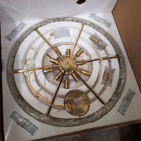 BOXED 10-LIGHT CRYSTAL CHANDELIER