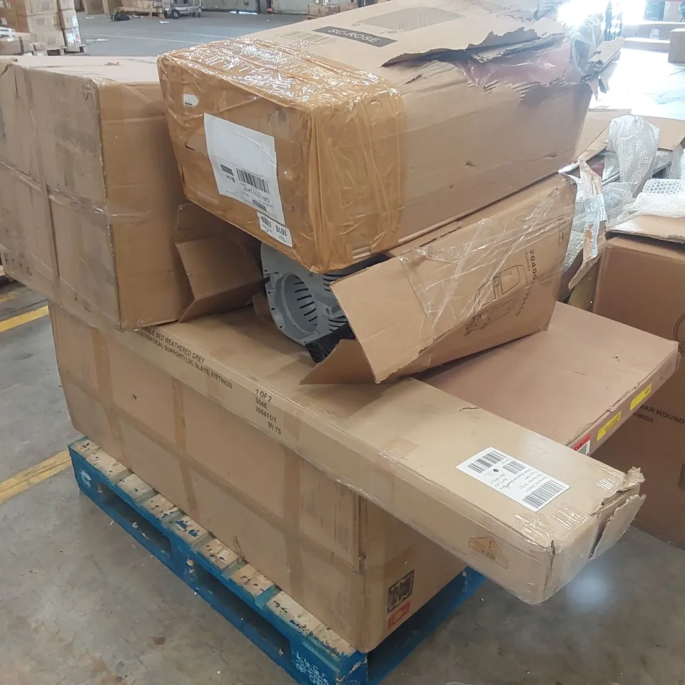 PALLET OF ASSORTED CONSUMER PRODUCTS/FURNITURE PARTS 