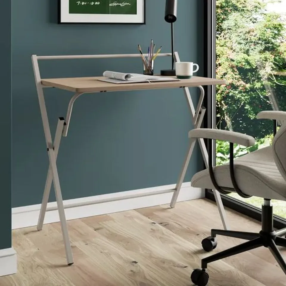 BOXED EVELYN FOLDING DESK - LIGHT OAK EFFECT (1 BOX)
