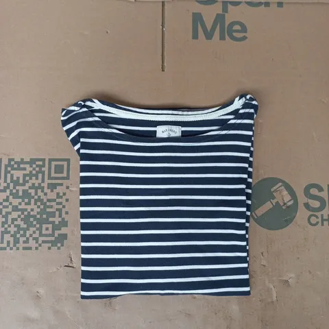 JOULES MARINERS GRADE LONG SLEEVE STRIP T-SHIRT IN NAVY/WHITE SIZE UK 20