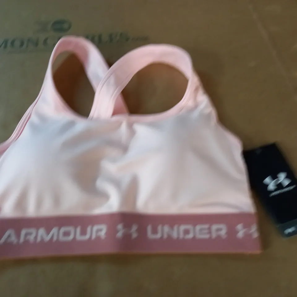 UNDER ARMOUR CROSSBACK MID BRA IN PINK - 10 (S)