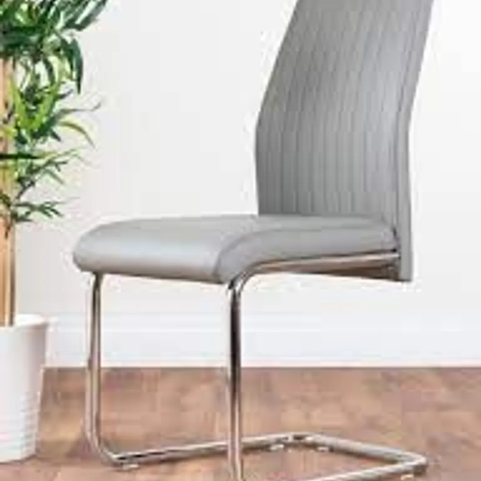  PAIR OF EUBANKS GREY LORENZO DINING CHAIRS