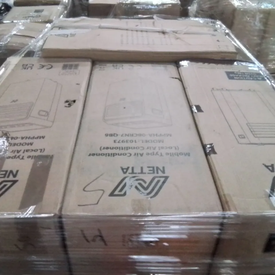 PALLET CONTAINING LARGE QUANTITY OF AIR CONDITIONING UNITS