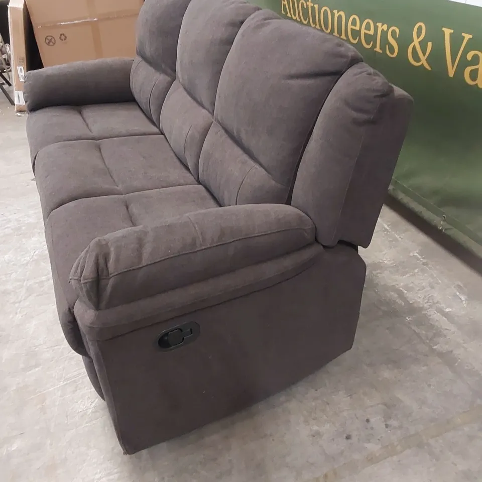 ALBION FABRIC 3 SEATER HIGH BACK MANUAL RECLINER SOFA - CHARCOAL FABRIC  RRP £749