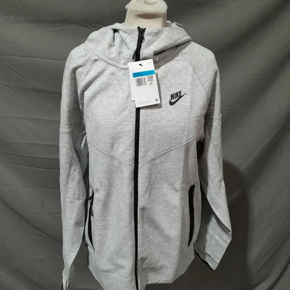 NIKR LIGHT GREY TRACKSUIT JACKET WITH HOOD - MEDIUM