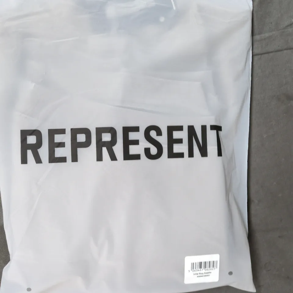 BAGGED REPRESENT INITIAL BOXY SWEATER IN DUNE SIZE LARGE