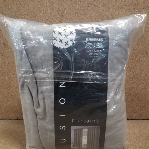 COTTON BLEND ROOM DARKENING CURTAIN PAIR (SET OF 2)