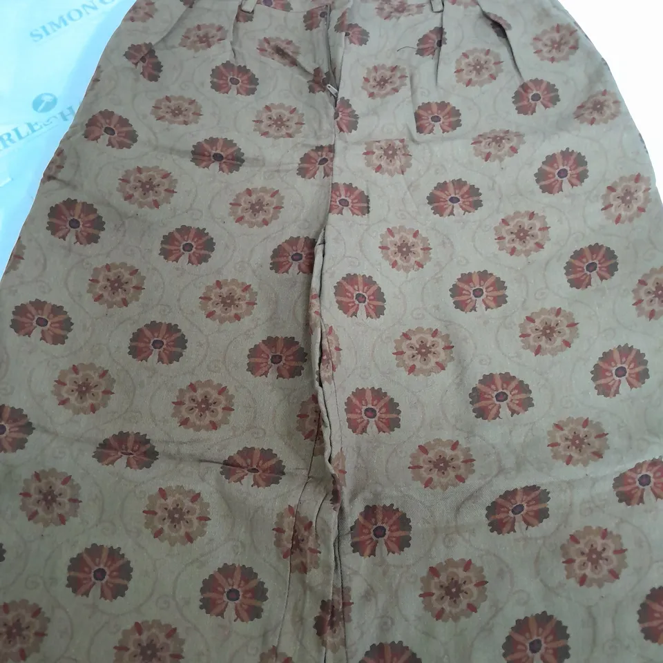 CIDER FLORAL KHAKI TROUSERS - MEDIUM