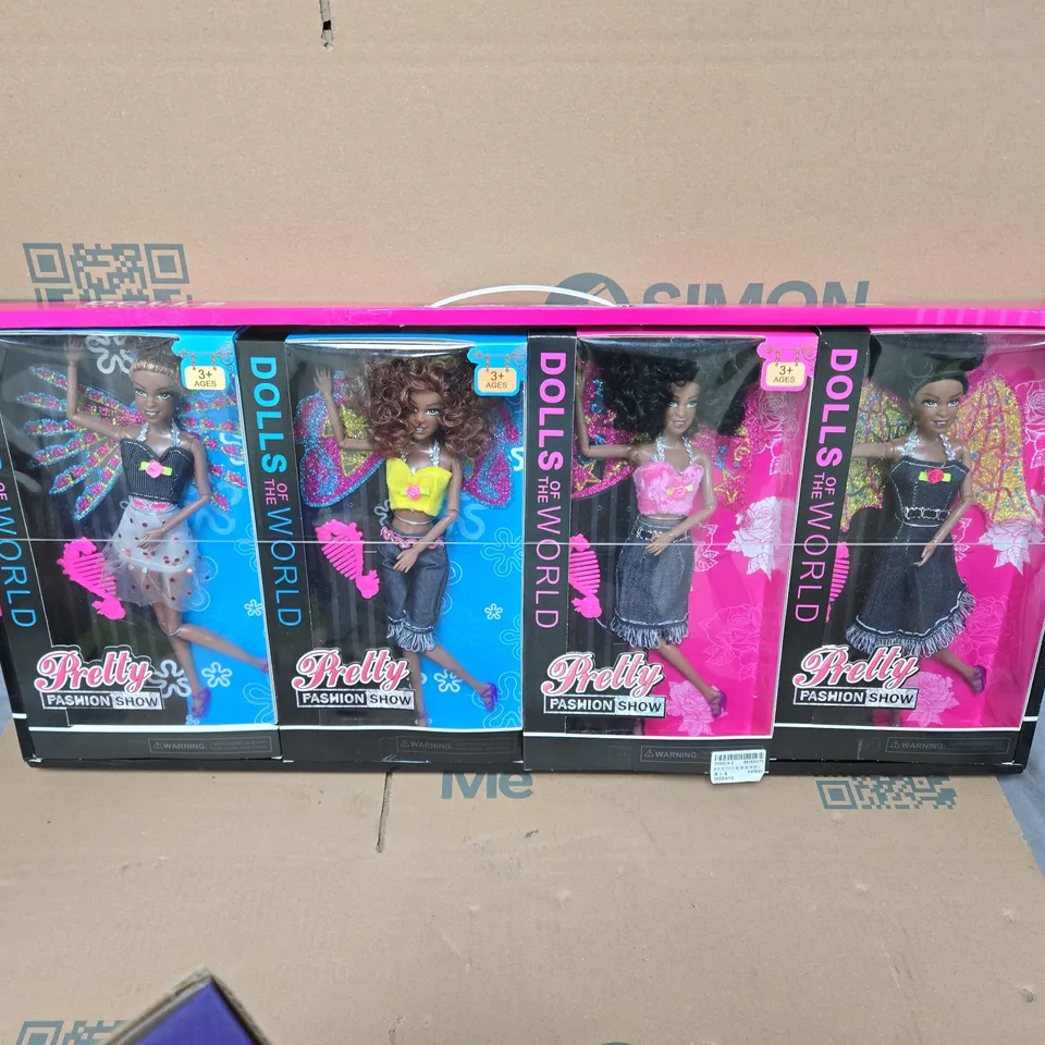 BOXED DOLLS OF THE WORLD PRETTY FASHION SHOW 4 DOLL SET