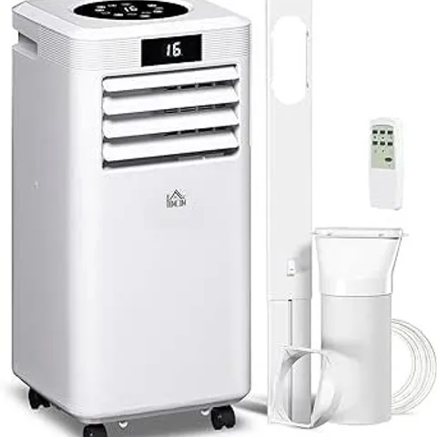 Boxed HOMCOM 10000 BTU Air Conditioning Unit, 3-in-1 Portable Air Conditioner, Dehumidifier, Cooling Fan with Remote Control, Digital Display, 2 Speeds, 24H Timer, Window Venting Kit, 22m² (1 box)