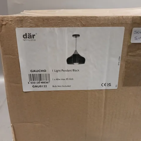 BOXED GAUCHO LIGHT PENDANT IN BLACK